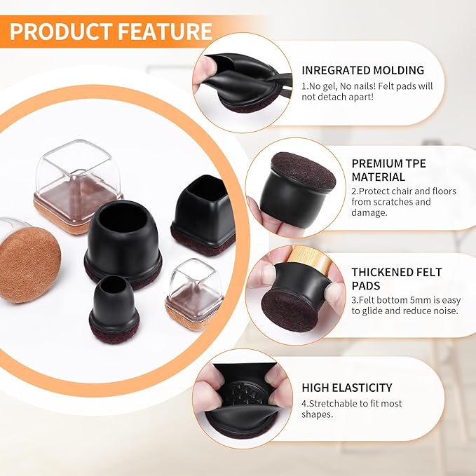 Ezprotekt 24 Pcs Round Silicone Chair Leg Floor Protectors - Image 5