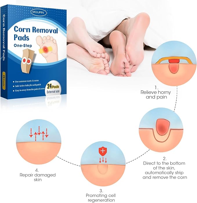 24 Count Corn Removal Pads for Feet and Toe, Corn Feet Remover for Feet Extra - Image 4