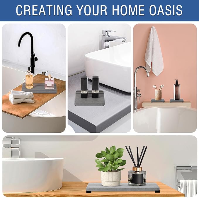 3PCS Water Absorbing Stone Tray, DryingNeat Diatomite Stone Sink Tray, Instant - Image 7