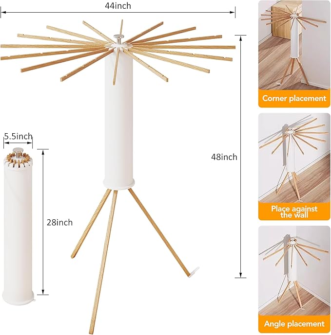 Clothes Drying Rack Tripod, Drying Rack Clothing, Laundry Drying Rack, Floor - Image 3