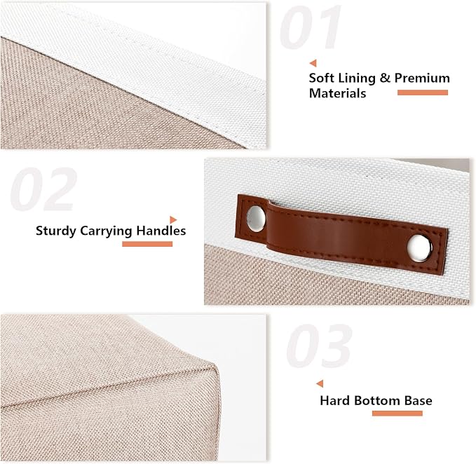 DULLEMELO Fabric Storage Bins, Lining Fabric Baskets - Image 5