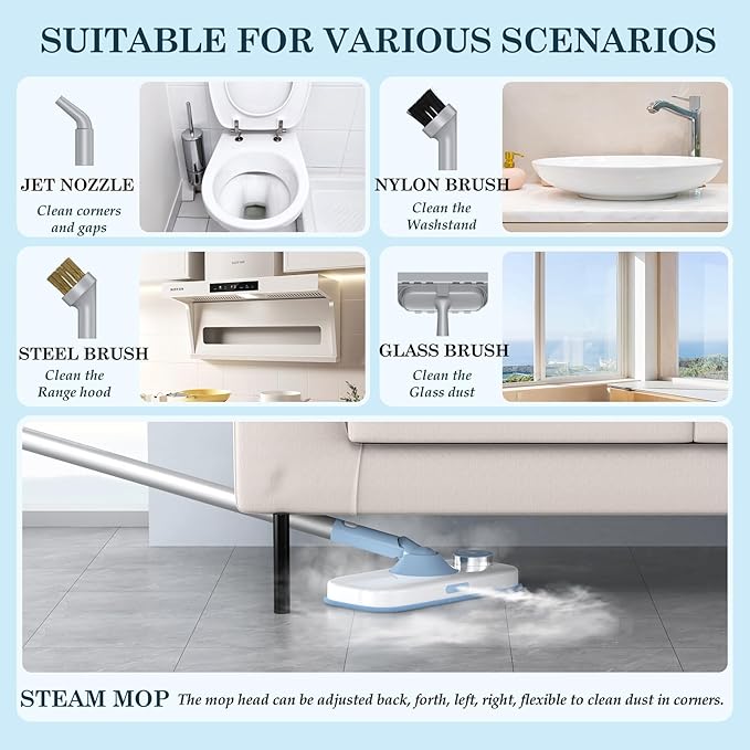 Steam Mop with Detachable Handheld Steamer Suitable - Image 4