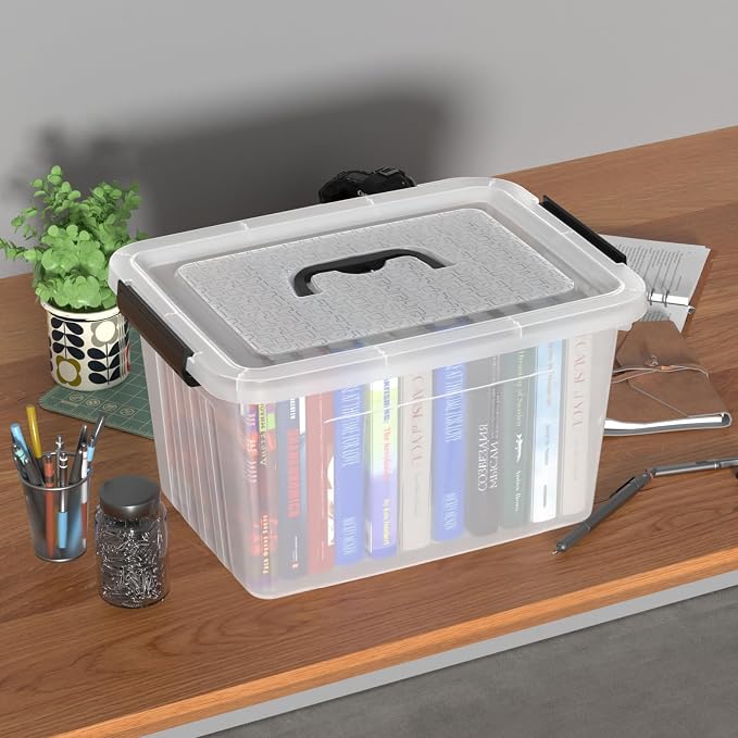 18 Quart Clear Plastic Storage Latching Bin - Image 4