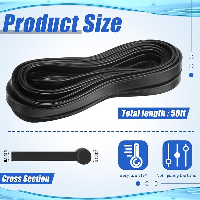 Frienda 50ft Squeegee Rubber Replacement Windows Silicone Blade Black Squeegee - Image 4