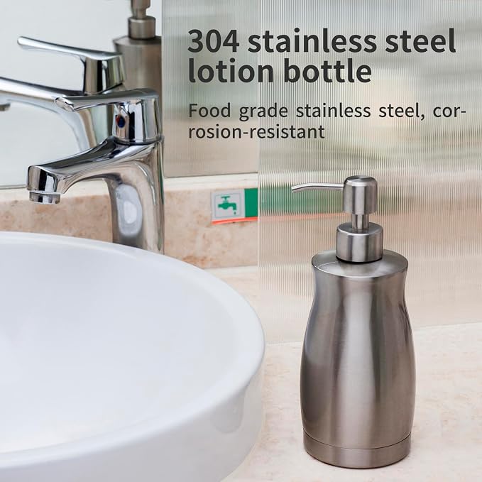 Brushed Stainless Steel Countertop Soap Dispenser Rust and Leak Resistant Hand - Image 6