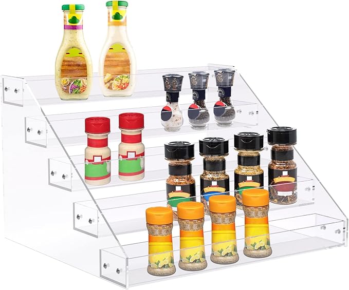 PMMASTO Tiered Spice Rack, Seasoning Organizer, Kitchen Organization and Storage - Image 2