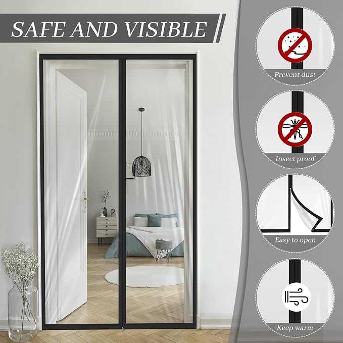 Amylove Zipper 60 x 102 Inch Dust Barrier Door Kit Construction Door Barrier 5 - Image 5
