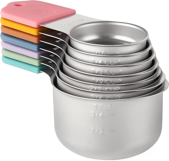 Magnetic Measuring Cups Set of 7 Stainless Steel Heavy Duty Measuring Cups by X-zrew