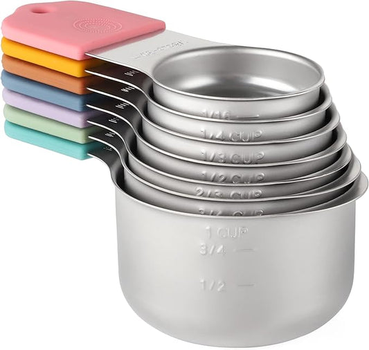 Magnetic Measuring Cups Set of 7 Stainless Steel Heavy Duty Measuring Cups by X-zrew