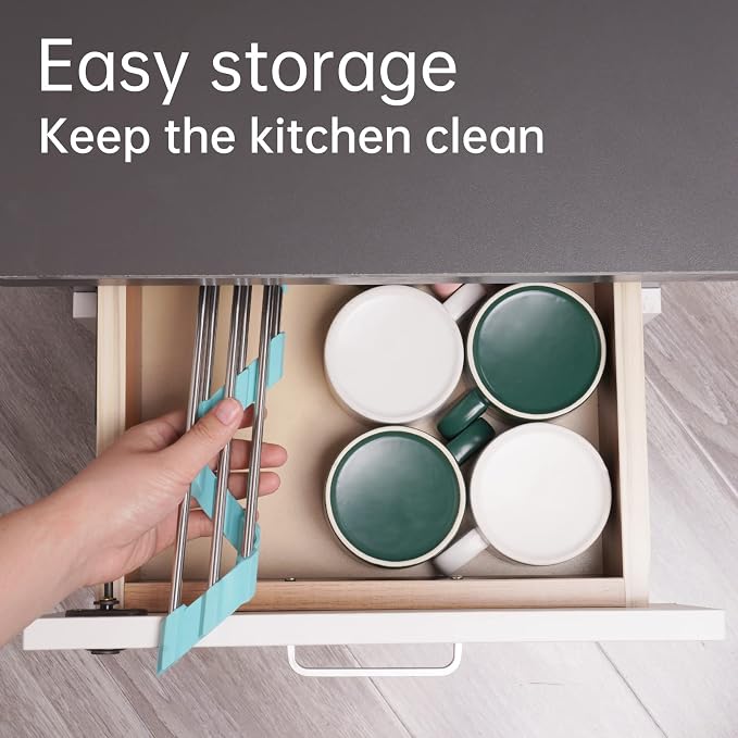 Tomorotec Green Triangle Roll-Up Dish Drying Rack - Image 6