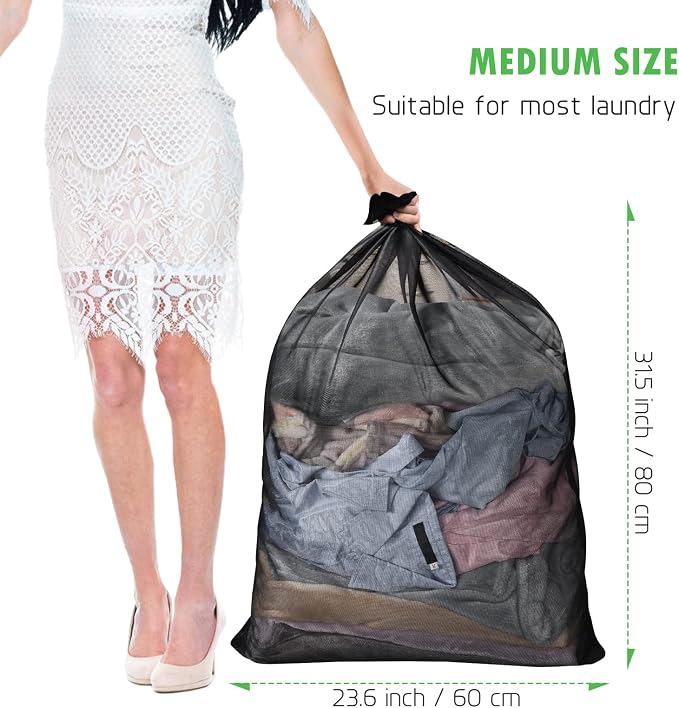 2 Pack Mesh Laundry Bags 24 x 32 inch Laundry Garment Bag Mesh Large Lingerie - Image 2