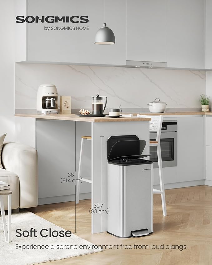 SONGMICS Kitchen Trash Can, 8-Gallon Garbage Can - Image 2