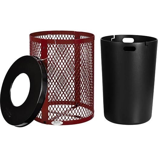 Global Industrial Outdoor Diamond Steel Trash Can - Image 2