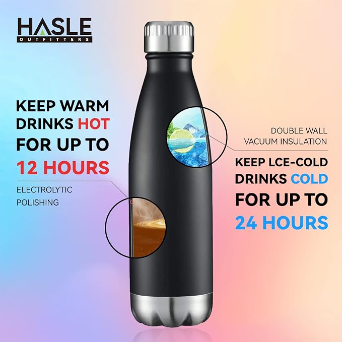 HASLE OUTFITTERS 17oz Stainless Steel Water Bottles Bulk, Vacuum Insulated - Image 4