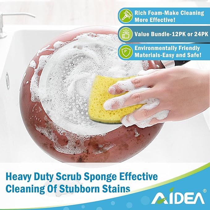 AIDEA Sponges Kitchen, Heavy Duty Scrub Sponge-24Count, Sponges - Image 5