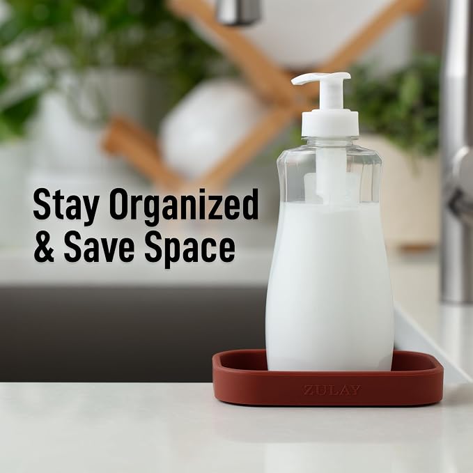Zulay Kitchen Small Silicone Sponge Holder – Space-Saving Sink Organizer Tray - Image 6