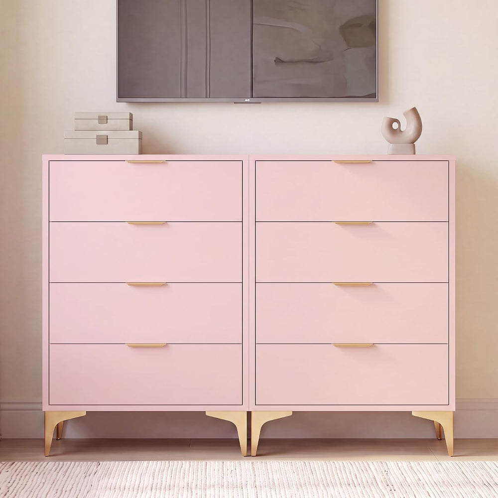 KIGOTY 4 Drawer Dresser for Bedroom, Modern Tall Dresser Storage Cabinet, Woo...
