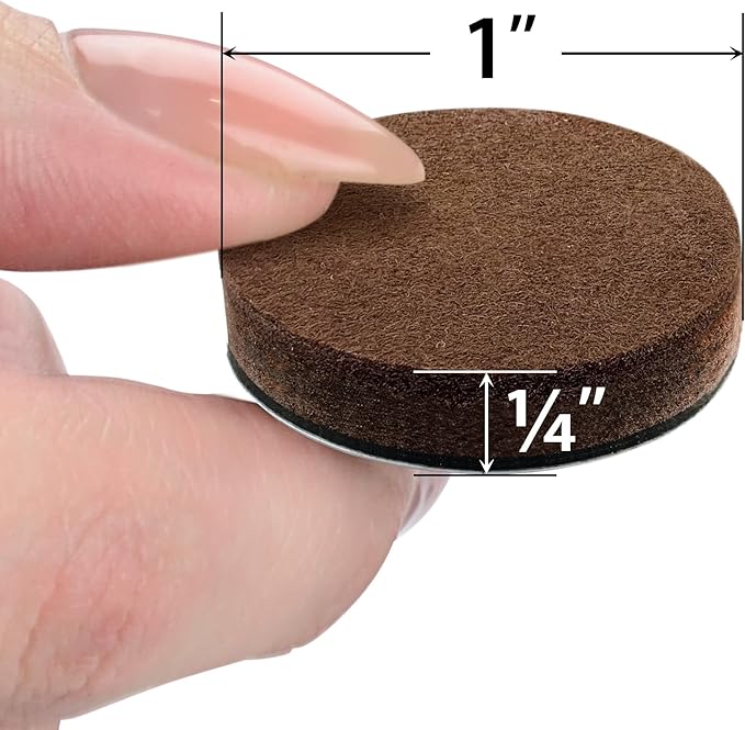 24 Heavy-Duty Felt Furniture Pads 1” 1/4” Thick X-Protector! Round Felt Pads - Image 3