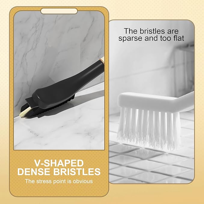 Crevice Cleaning Brush, Hard Bristle Grout Brush Gap Cleaner Tool - Image 6