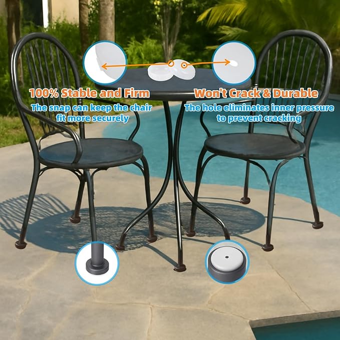 Wrought Iron Patio Furniture Feet Caps - Image 6