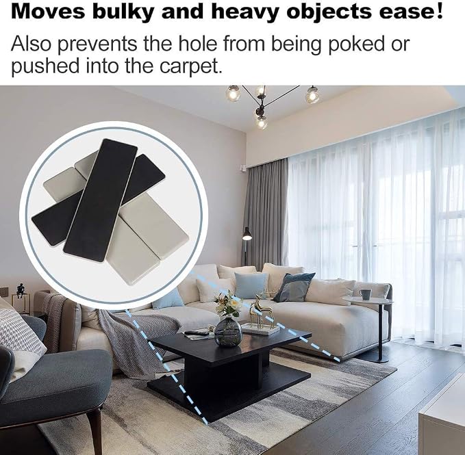 Ezprotekt 4 Pcs Rectangle Reusable Furniture Movers Sliders - Image 6