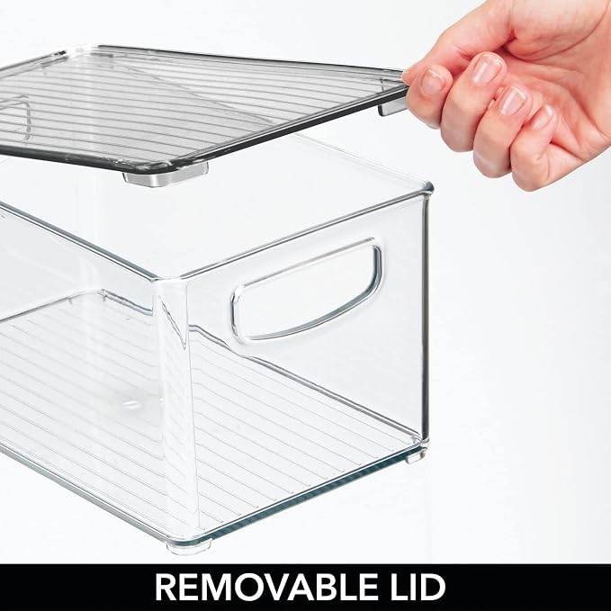 mDesign Plastic Deep Storage Bin Box Container - Image 8