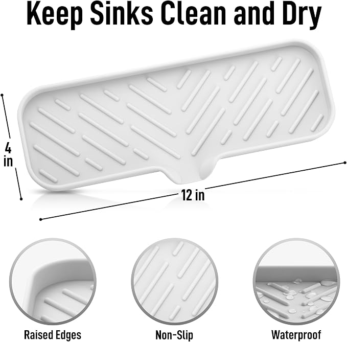 Zulay Kitchen Large Silicone Sponge Holder – Flexible Sink Organizer Tray - Image 4