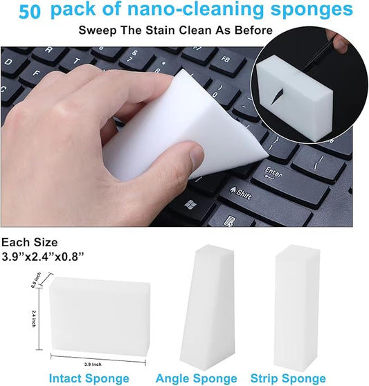 2X Density Magic Sponge Eraser, 50 Pack Multi-Functional Household Cleaning - Image 2