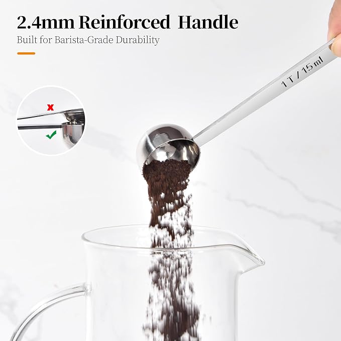 Long Handle Coffee Scoop: 18/8 Stainless Steel 5.64 Inch 1 Tablespoon Metal - Image 8
