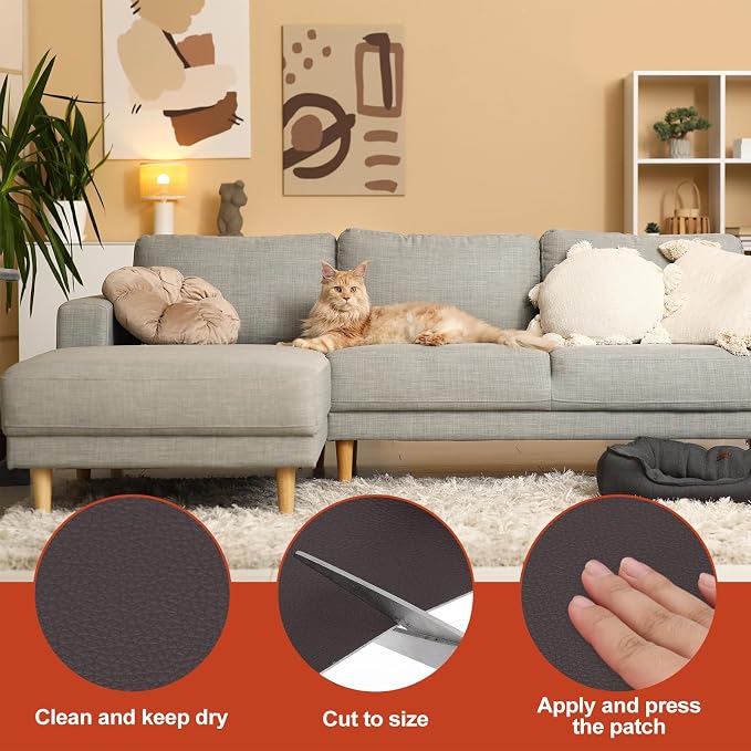 PATIKIL Leather Patches Tape for Furniture, 6.3 x 61 Inch Self Adhesive Vinyl - Image 3