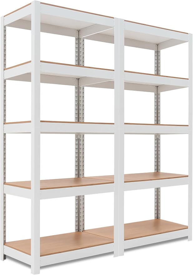HOMEDANT House 5 Tier 24.4" W Laminated Metal Shelving Unit Adjustable Storage by TheBestOrganizingSolution