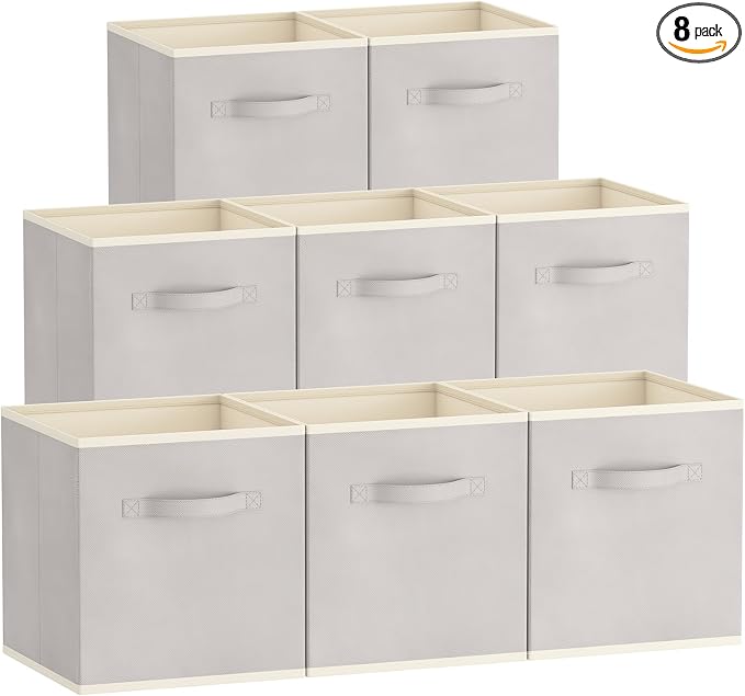 Lifewit 13 Inch Cube Storage Bins, 8 Packs Storage Cubes Foldable Decorative by Lifewit