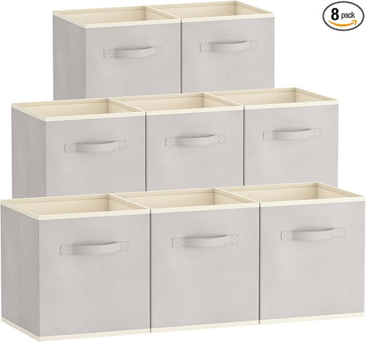 Lifewit 13 Inch Cube Storage Bins, 8 Packs Storage Cubes Foldable Decorative by Lifewit