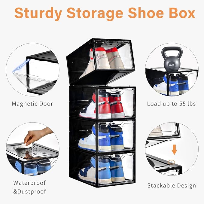 12 Pack Stackable Shoe Storage Organizer