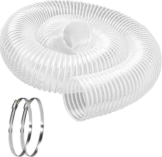 Heavy PVC Dust Collection Hose 6" x 10', Puncture Resistant PVC Dust Collection by Qucship