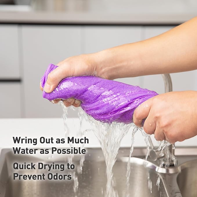 Purple Microfiber Cleaning Cloth, Ultra Soft Absorbent Microfiber Cleaning Rags - Image 5