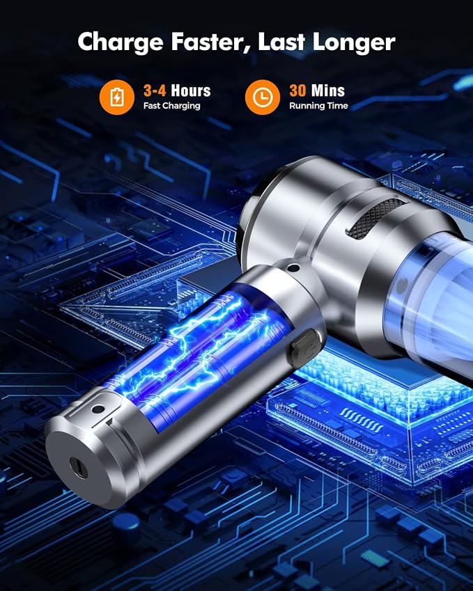 Car Vacuum, 3 Suction Modes, Portable Mini Cordless Cleaner - Image 4