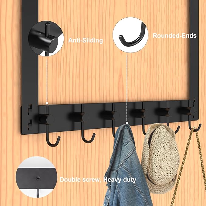 VAEHOLD Over The Door Hooks for Hanging Clothes, Heavy-Duty Door Hooks - Image 3