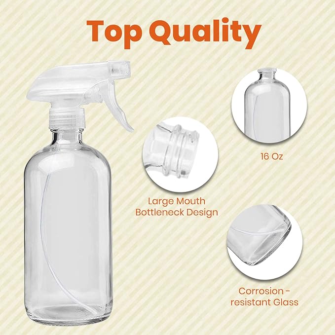 Clear Glass Spray Bottles For Cleaning Solutions - Image 5