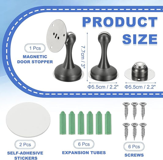uxcell Magnetic Door Stopper, Stainless Steel Heavy Duty Door Holder, No - Image 2