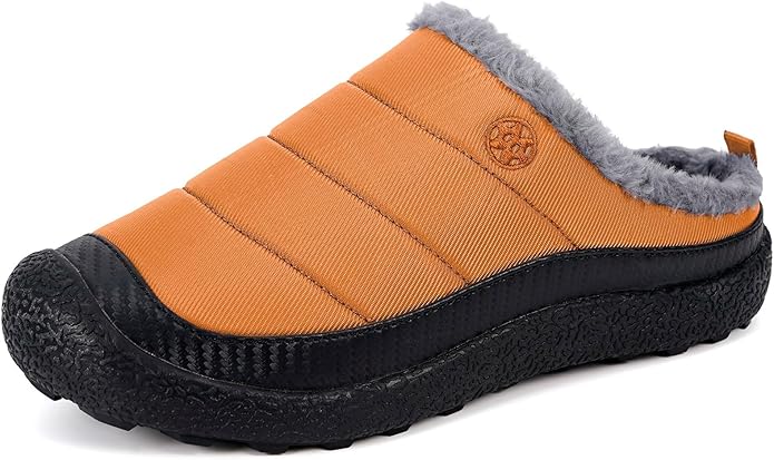 Womens Mens House Slippers Slip on Snow Winter Warm Fully Fur Lined Slippers by Eagsouni