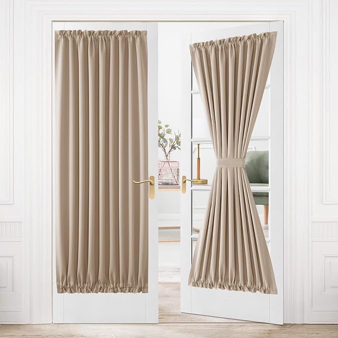 DWCN French Door Curtains – Rod Pocket Thermal Blackout Curtain by DWCN