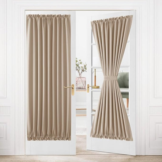 DWCN French Door Curtains – Rod Pocket Thermal Blackout Curtain by DWCN