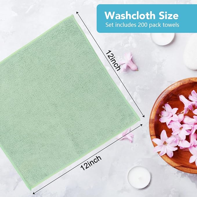 Orighty Wash Cloths Bulk Towels Set 200 Pack, Highly Absorbent and Soft Feel - Image 4