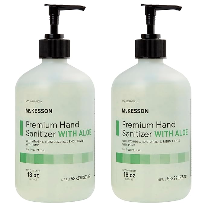 McKesson Hand Sanitizer with Aloe, 18 oz Pump Bottle – 70% Ethyl Alcohol by McKesson