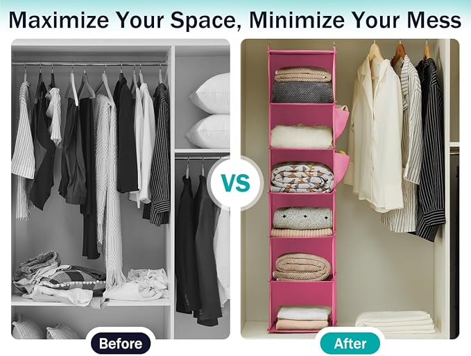 YOUDENOVA Hanging Closet Organizer, Closet Hanging Storage Shelves - Image 5