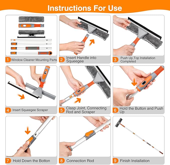 LOMIDA 2-in-1 Window Squeegee Cleaner - Image 3