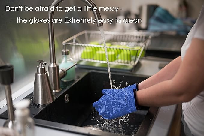 KITCHEN PERFECTION Silicone Smoker Oven Gloves -Extreme Heat Resistant BBQ - Image 6