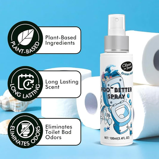 Clean-n-Fresh Toilet Spray, Ocean Mist, Air Freshener Bathroom Spray, Toilet - Image 2