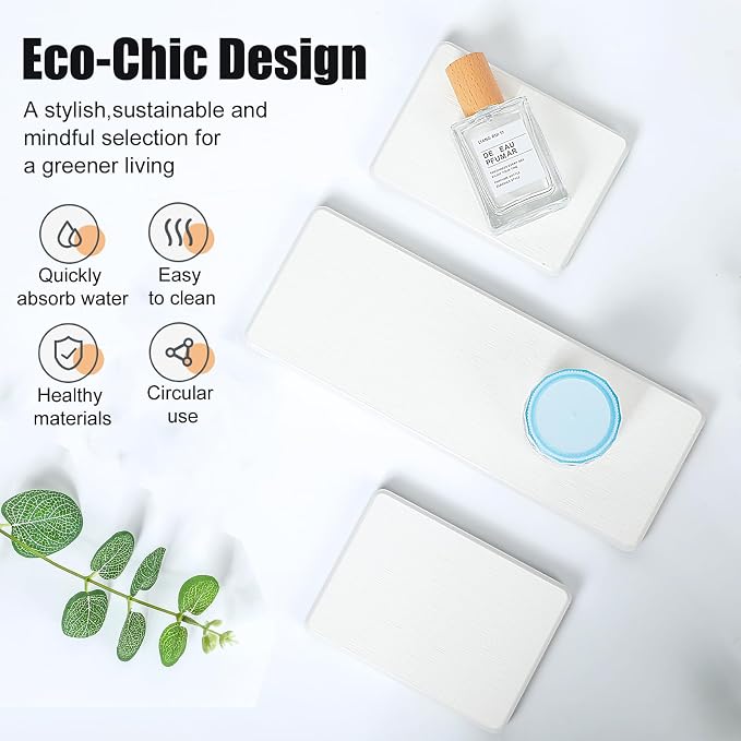 3PCS Stone Drying Tray, Water Absorbing Stone Tray - Image 3